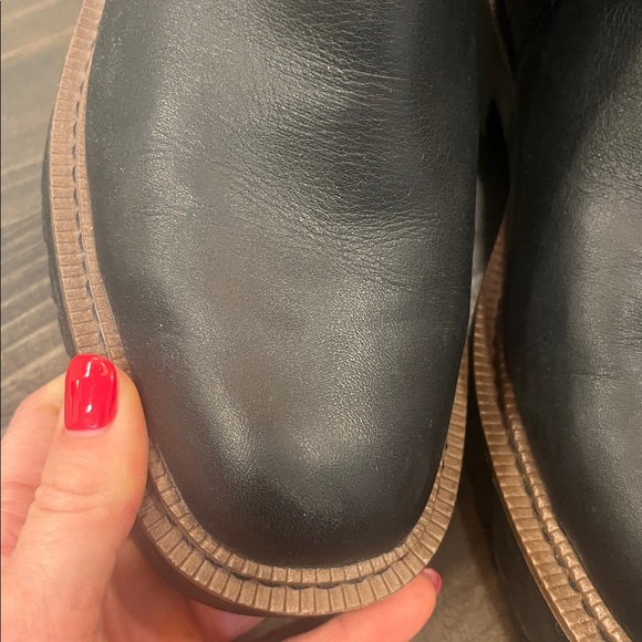 Sam Edelman pull on black leather chunky boot size 8 - Picture 7 of 8